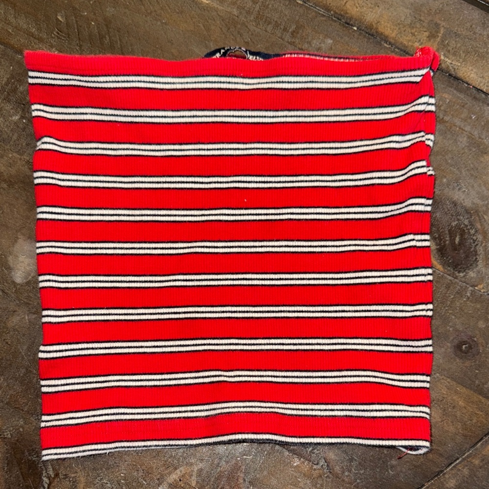 Brandy Melville Red and Black Striped Top